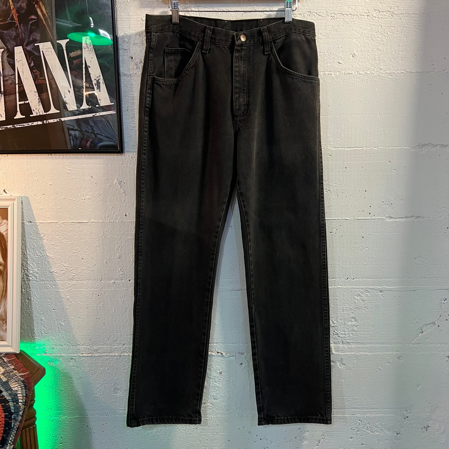 Vintage 2000's Rustler Faded Black Denim Jeans - Size 33" x 30" - Faded Black Denim