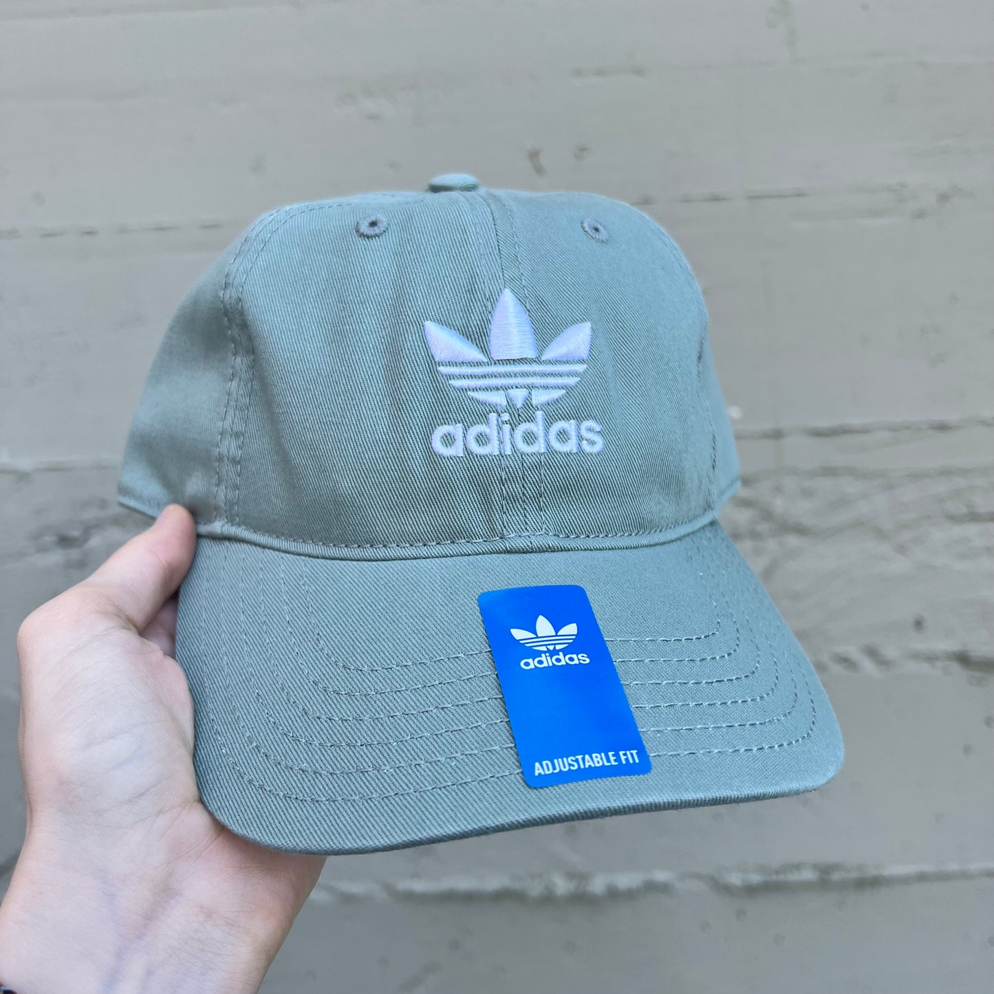*New* Adidas Originals Relaxed Strapback Hat - O/S - Silver Green/White