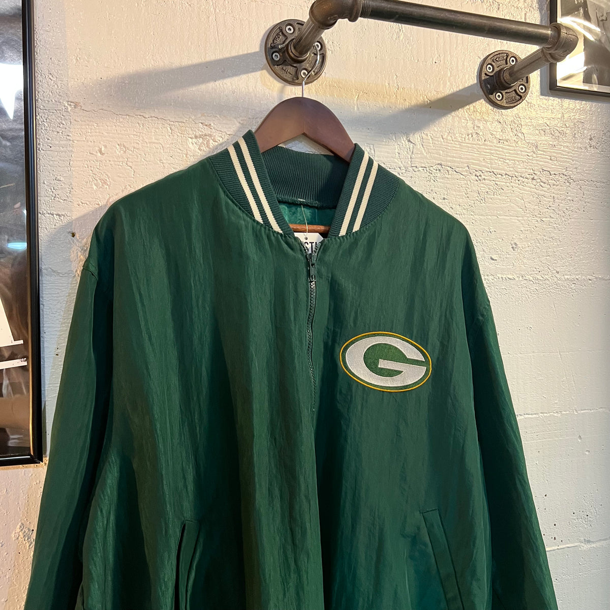Vintage Green Bay Packers 1/4 Zip Starter Jacket - Size Large - Made In USA
