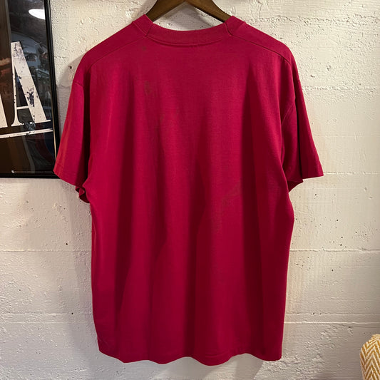 Vintage 80's Screen Stars Fieldstone Inn Lake Chatuge, Georgia Single Stitch T-Shirt - Size XL - Made In USA - Pink/Multi