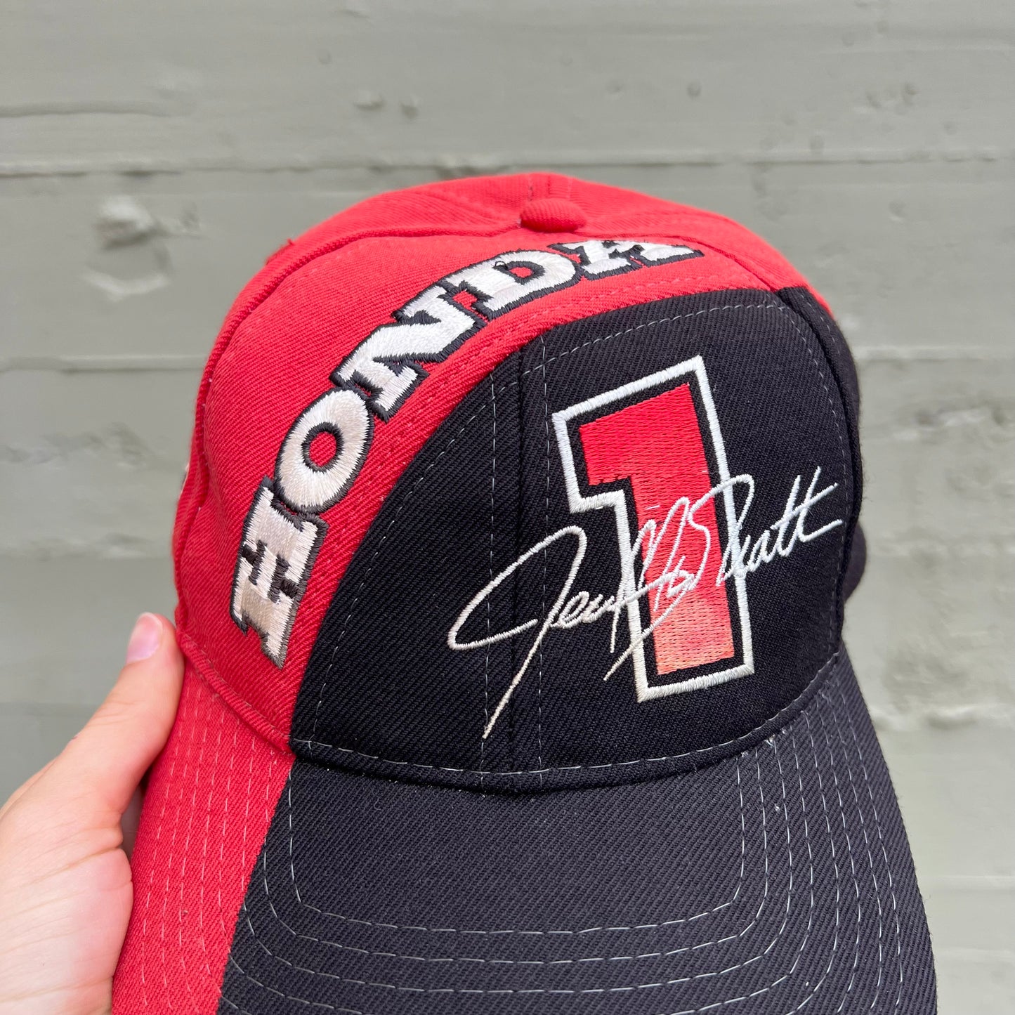Vintage 90's Honda Fox Racing 'Jeremy McGrath' Snapback Hat - O/S - Red/Black