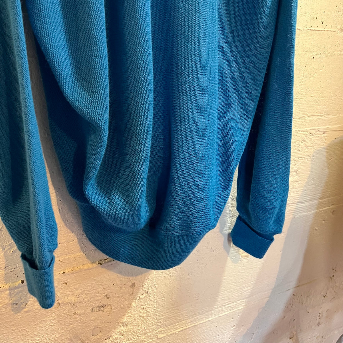 Vintage 70’s/80’s The Fox Collection J.C.Penney Knitted Cardigan Sweater - Size Large Regular - Made In USA - Blue