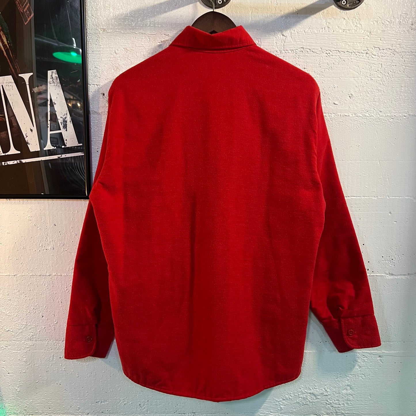 True Vintage 60's/70's Sears Fieldmaster Quilt Lined Flannel Shirt - Size Medium (15-15.5) - Red