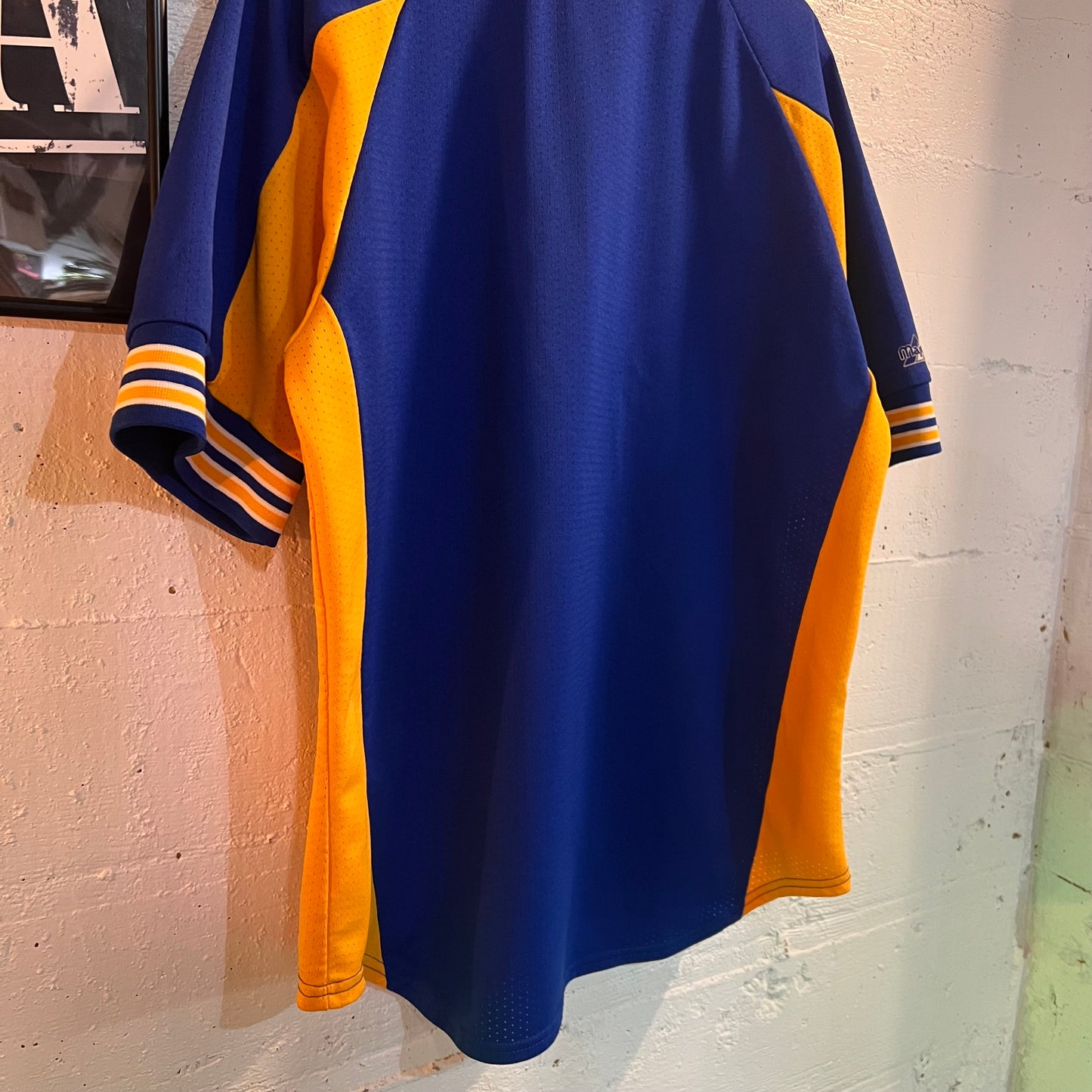 Vintage 90's Los Angeles Ram's Majestic Baseball Style Jersey - Size XL - Made In USA - Blue/Yellow