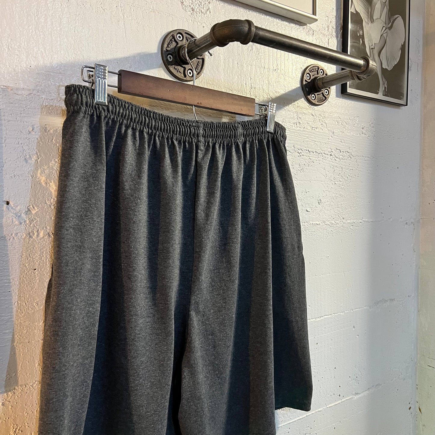 Vintage Russell Athletic Cotton Performance Elastic Waist Shorts - Size Large - Dark Grey