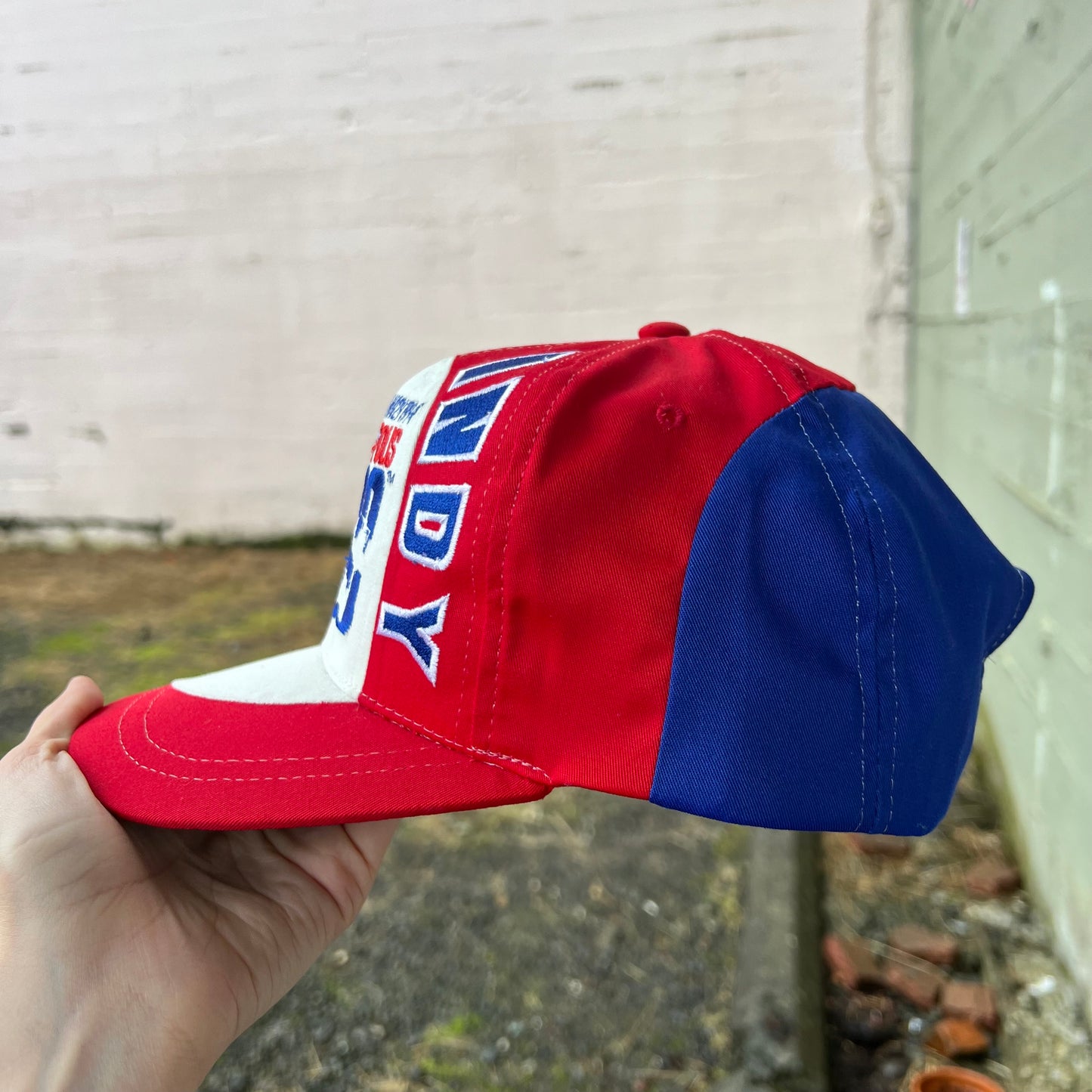 Vintage Deadstock Indianapolis 500 'Indy Car' Embroidered Snapback Hat - O/S - Red/White/Blue