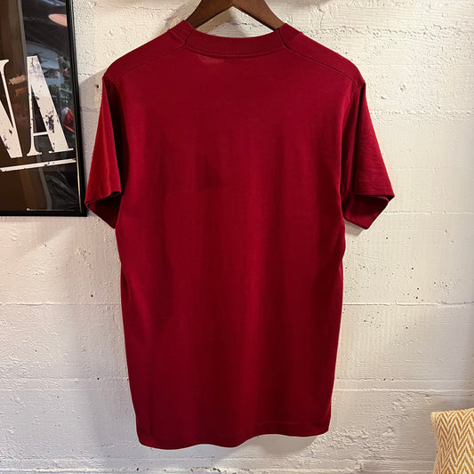 Vintage 1991 Mt.Rushmore Black Hills, SD Single Stitch T-Shirt - Size Medium - Made In USA - Maroon/Green
