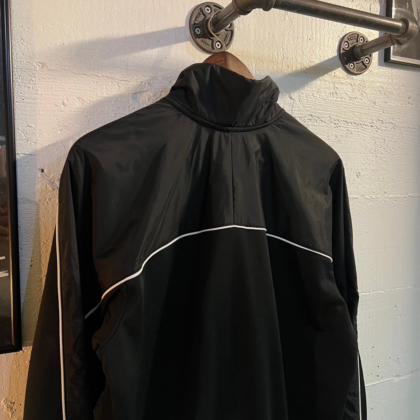 Vintage 2000's Nike Embroidered Sleeve Piping Track Jacket - Size Medium - Black/White