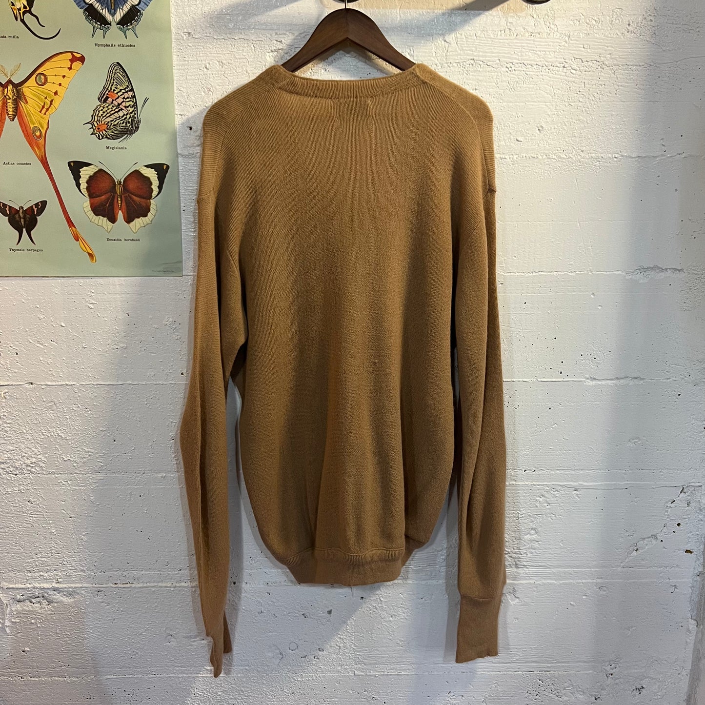 Vintage Pickering Rhinelander Country Club Cardigan Sweater - Size XL - Made In USA - Tan