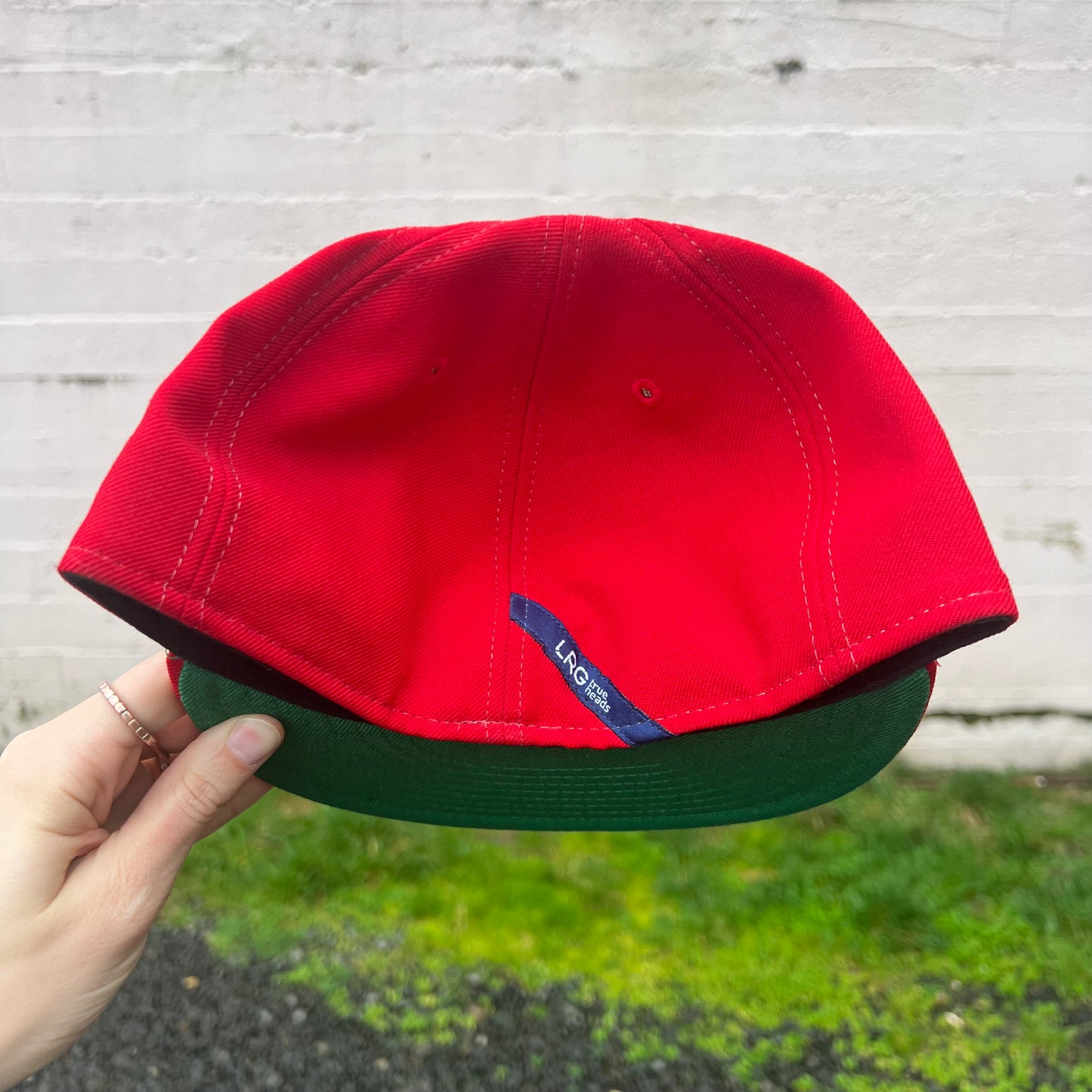 Vintage Y2K LRG New Era 59Fifty Fitted Hat - Size 7 1/4 - Red/White