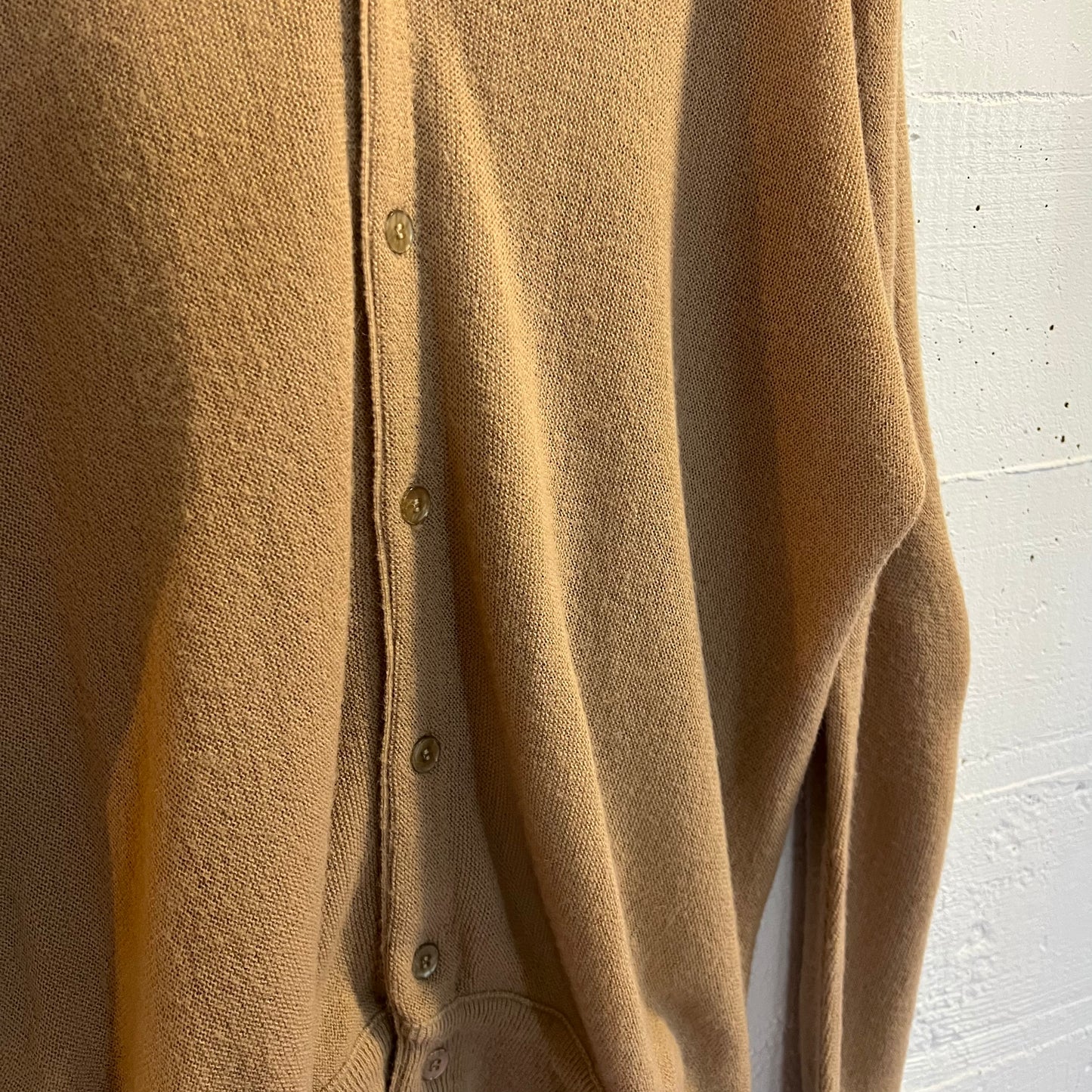 Vintage Pickering Rhinelander Country Club Cardigan Sweater - Size XL - Made In USA - Tan