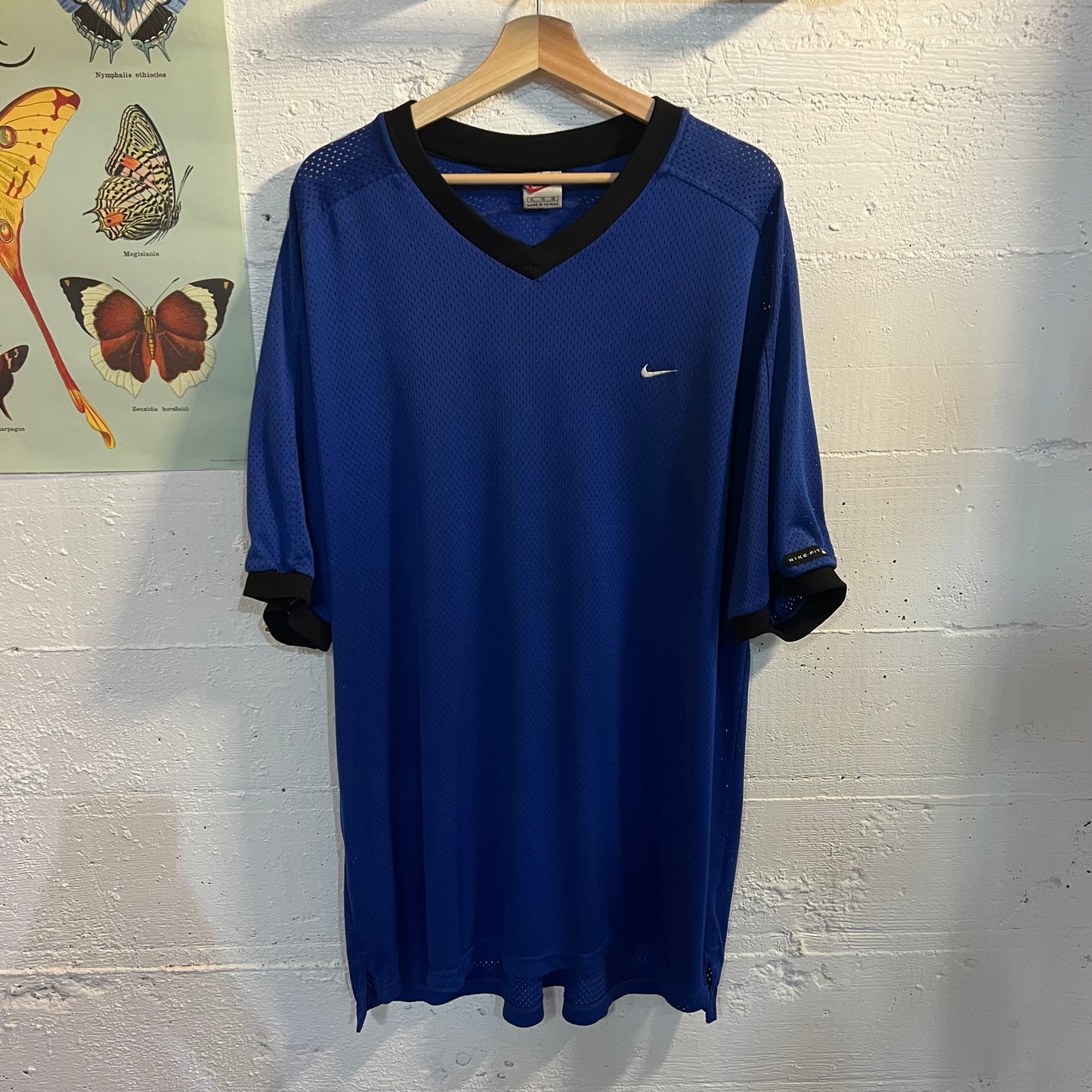 Vintage 90's Nike Fit Mesh Jersey - Size XL - Blue/Black