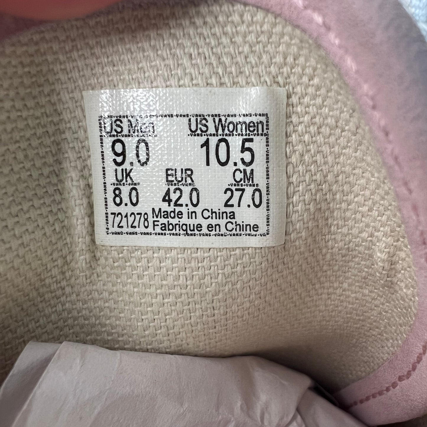 *Pre-Owned* Braindead X Vans Vault Era LX - Size 9M/10.5W - Silver Pink/Marshmallow White - VN0A38FAN8D