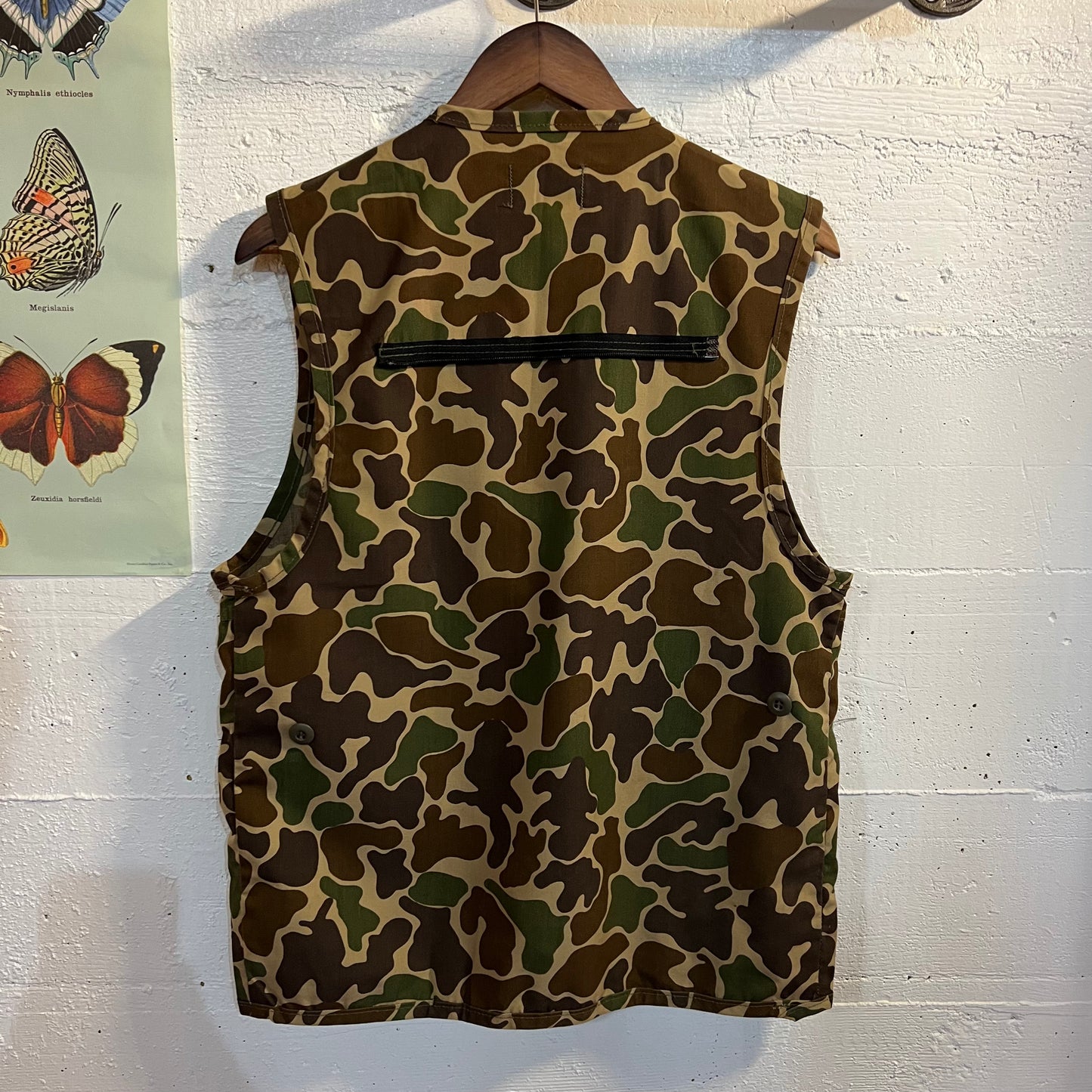 Vintage Saf-T-Bak Duck Camo Hunting Vest - Size Small - Made In USA