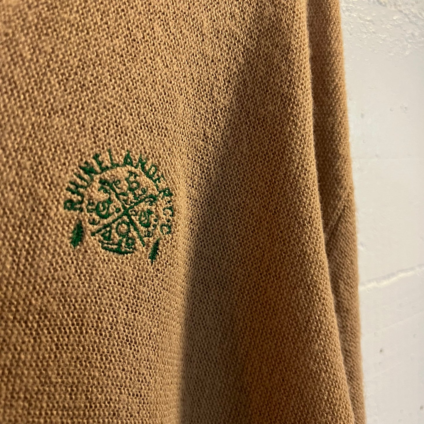 Vintage Pickering Rhinelander Country Club Cardigan Sweater - Size XL - Made In USA - Tan