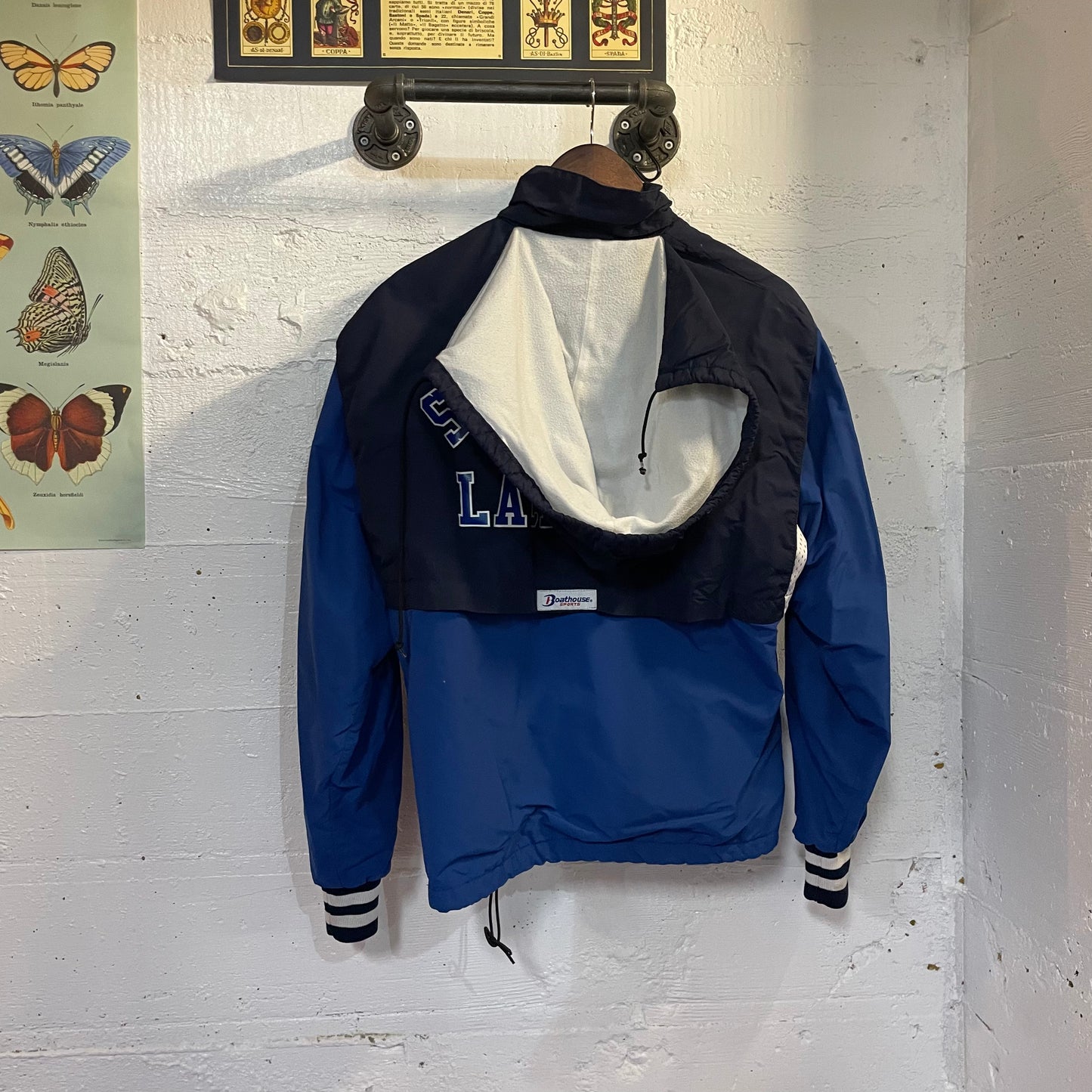 Vintage Collegiate Lacrosse Hooded Windbreaker Size M Made In USA