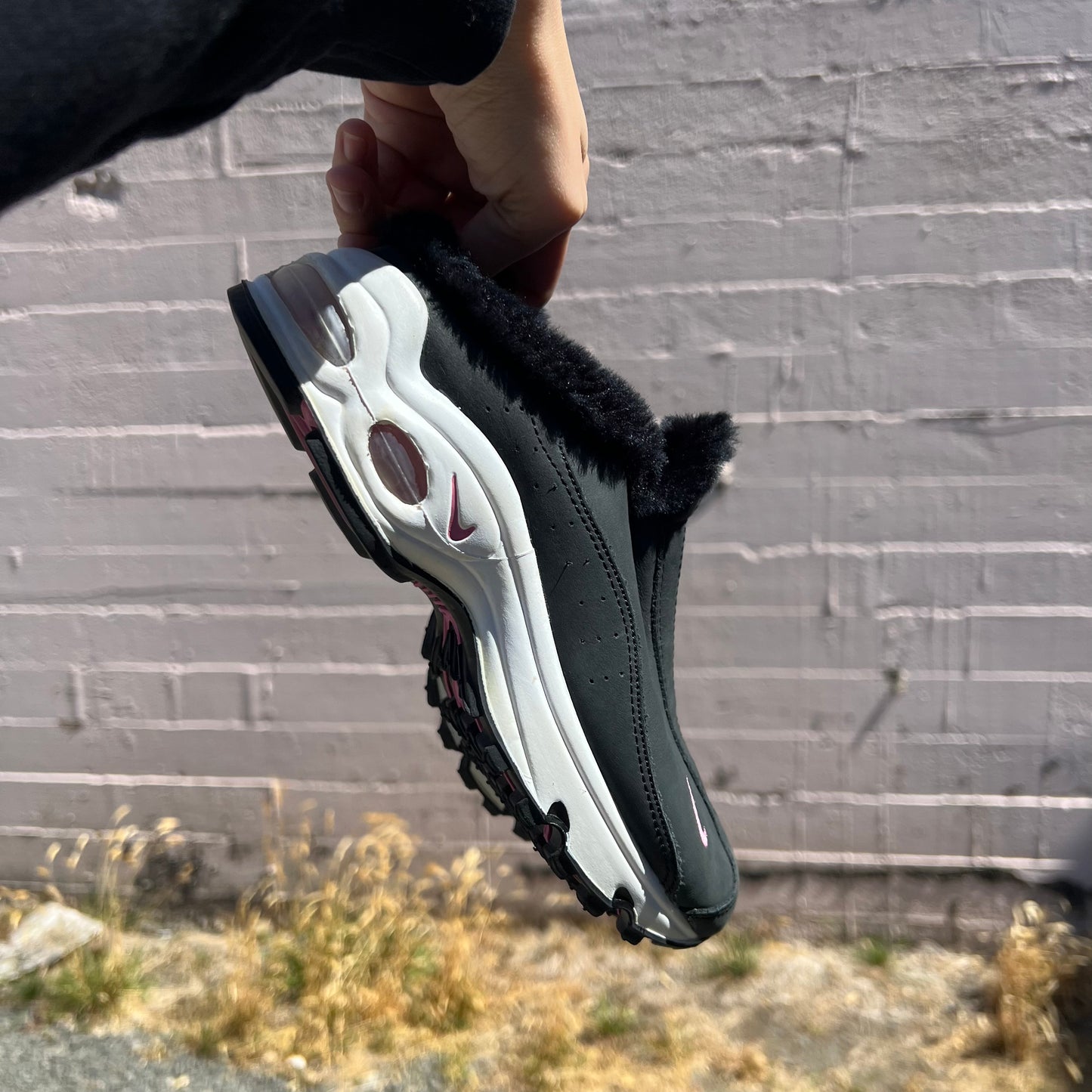 Vintage 2005 Nike Air Max Mule - Size 5.5W - Faux Fur Lined - #328819-062
