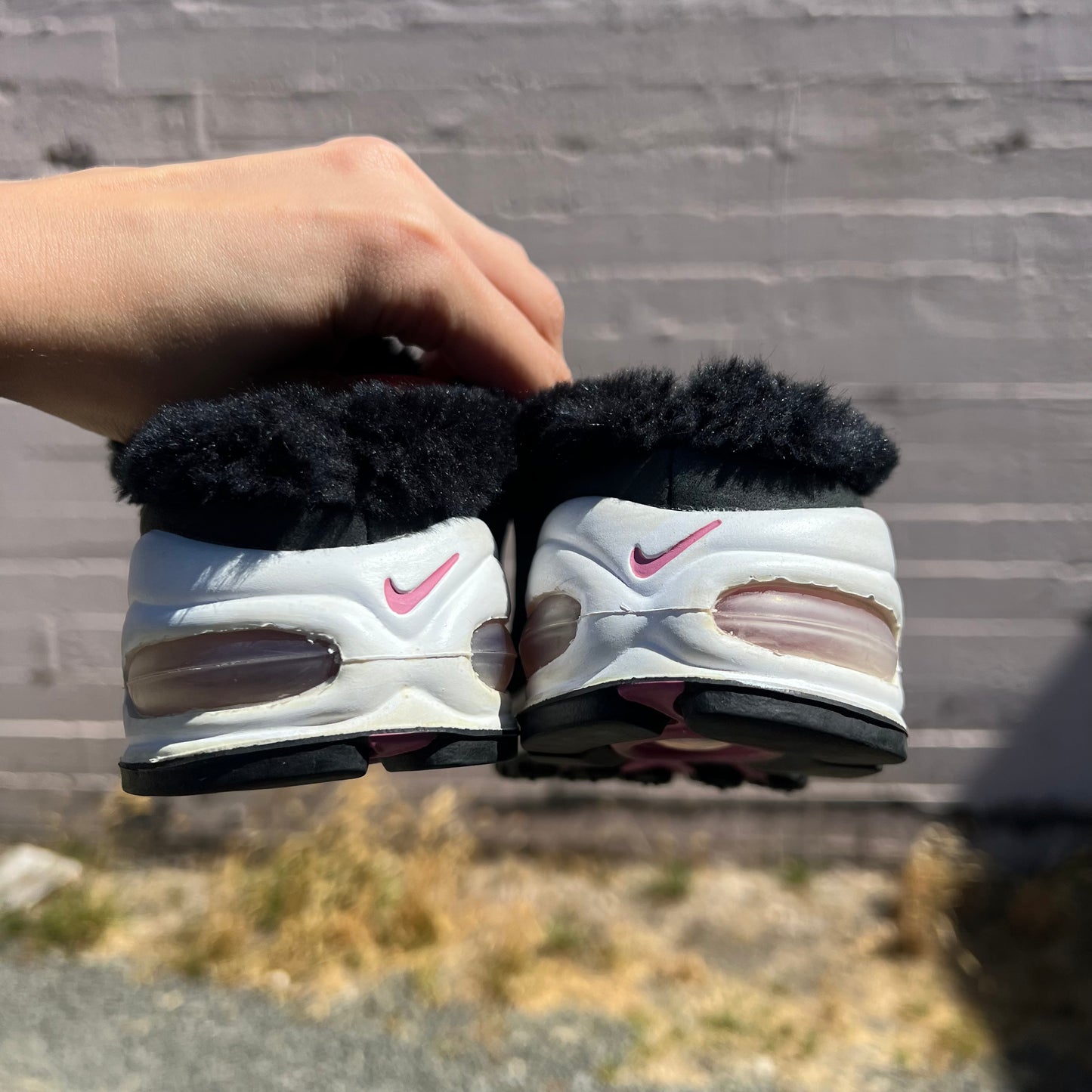 Vintage 2005 Nike Air Max Mule - Size 5.5W - Faux Fur Lined - #328819-062