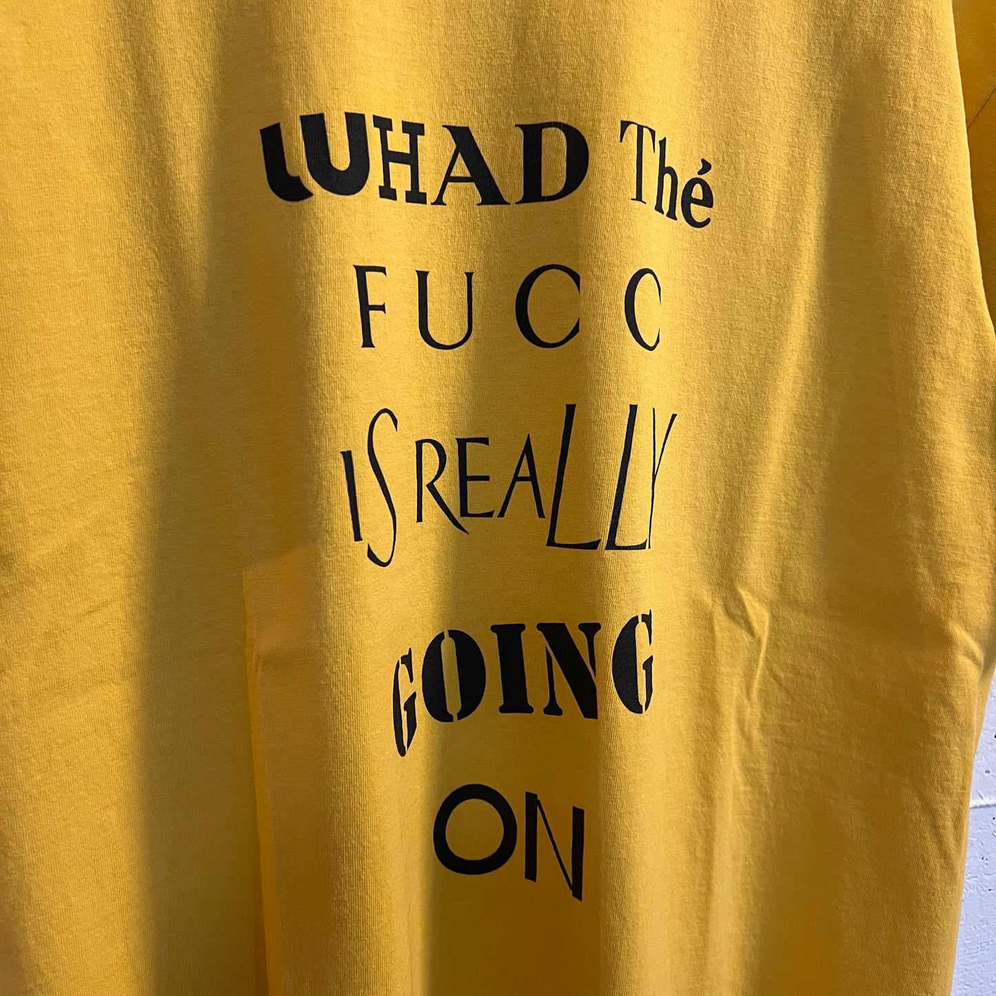 *Pre-Owned* Freshjive 'Whad The Fucc Is Really Going On' 'WTFIRGO' T-Shirt - Size L - Made In USA
