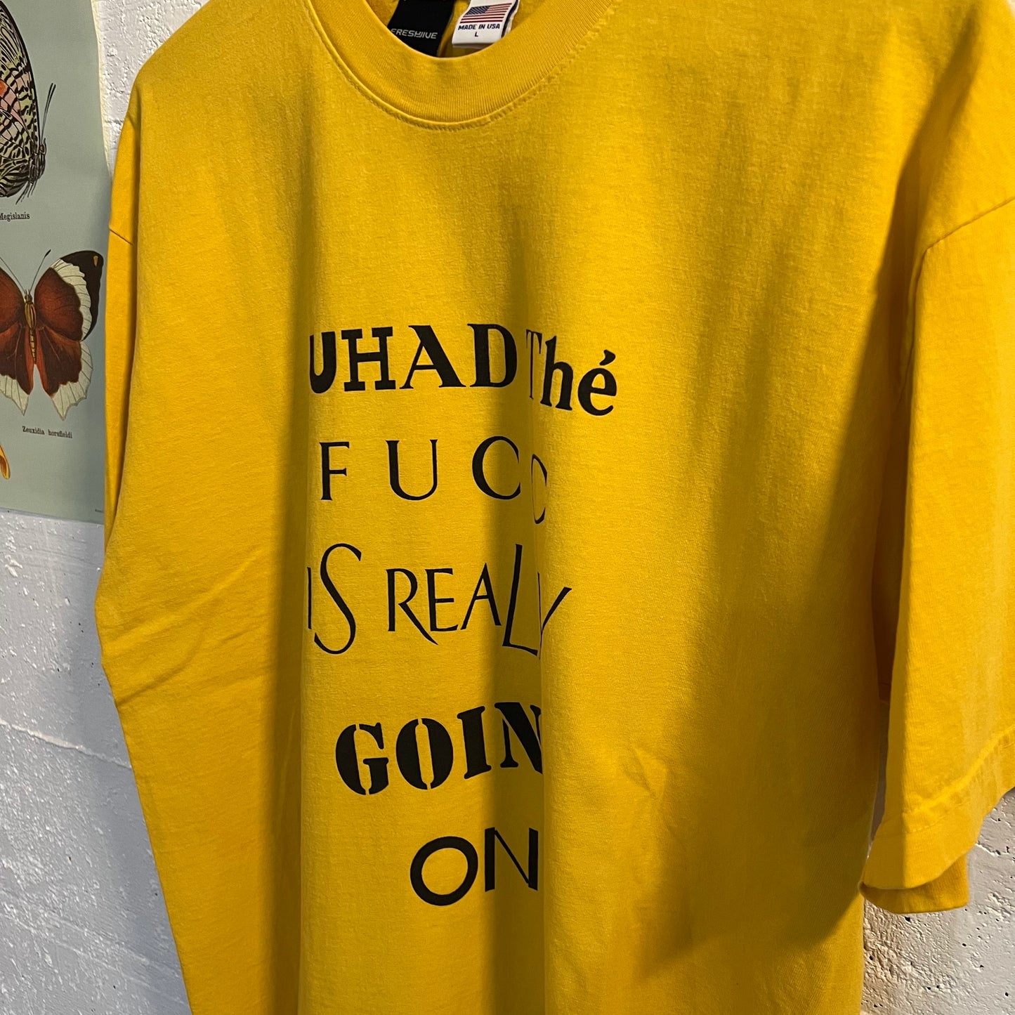 *Pre-Owned* Freshjive 'Whad The Fucc Is Really Going On' 'WTFIRGO' T-Shirt - Size L - Made In USA