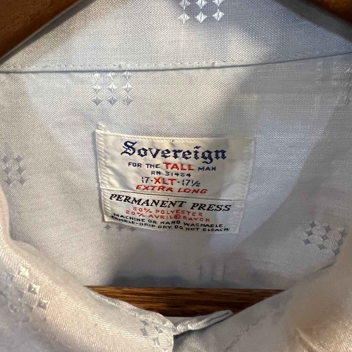 Vintage Sovereign Rayon Blend Shirt Size XL Tall Made In USA