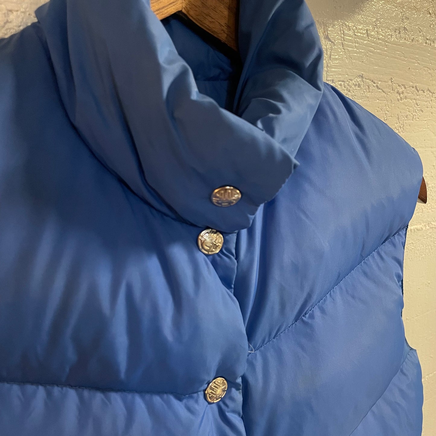Vintage 70’s REI Goose Down Puffer Button Up Vest - Size Women’s Medium - Made In USA - Blue