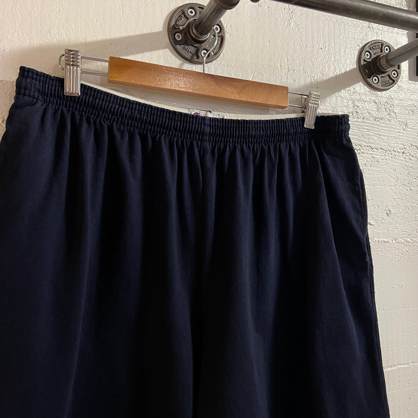 Y2K Champion Cotton Athletic Drawstring Shorts - Size XL - Navy