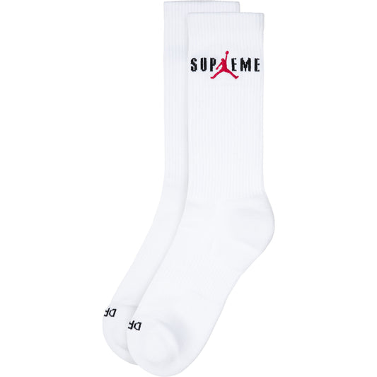 Supreme x Jordan Brand Embroidered Sock (FW24) (2-Pack) - Medium - White