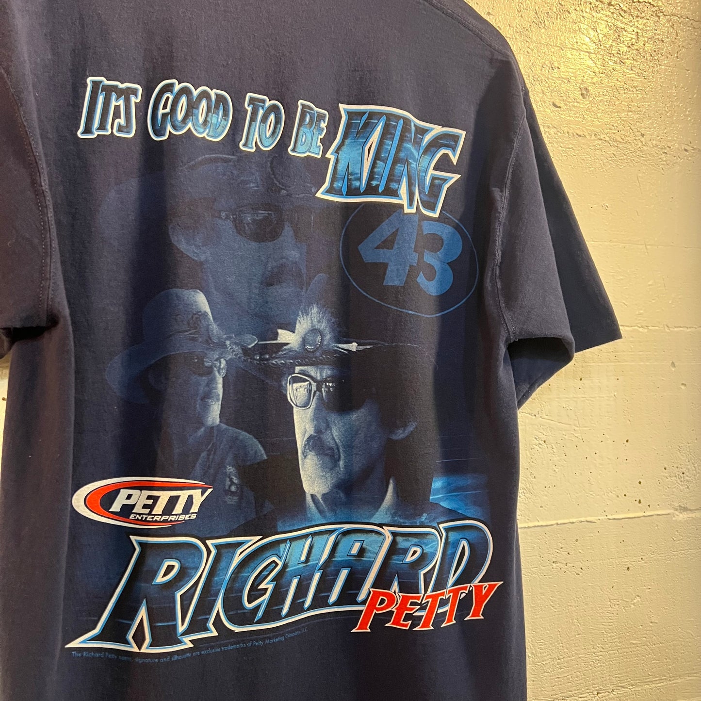 Vintage Y2K Richard Petty Nascar Racing T-Shirt - Size Large - Navy