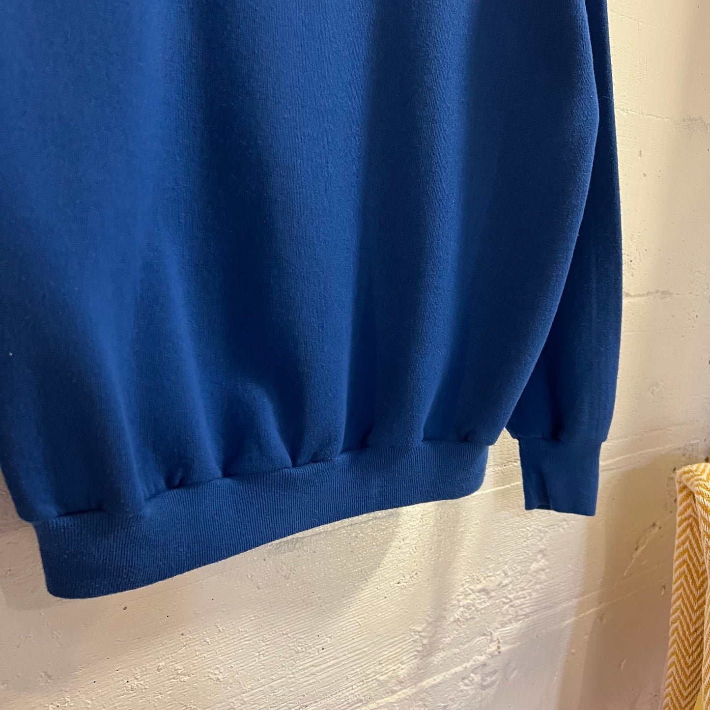 Vintage 1980's Jerzees 50/50 Blend Zip Up Hoodie Sweatshirt - Size Medium - Made In USA - Royal Blue