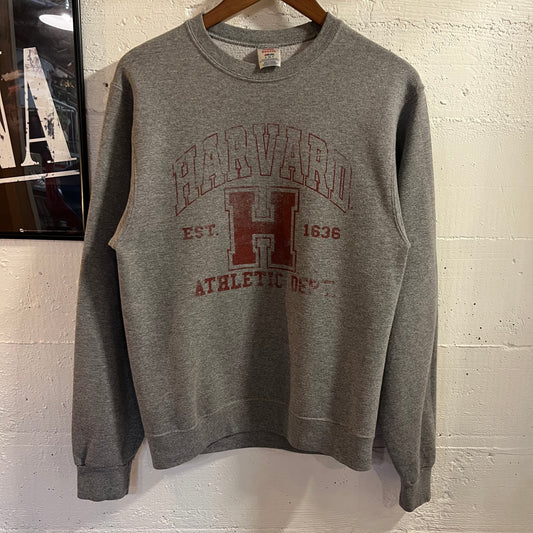 Vintage 2000’s Harvard University Athletic Dept. Crewneck Sweatshirt - Size Small - Heather Grey/Maroon