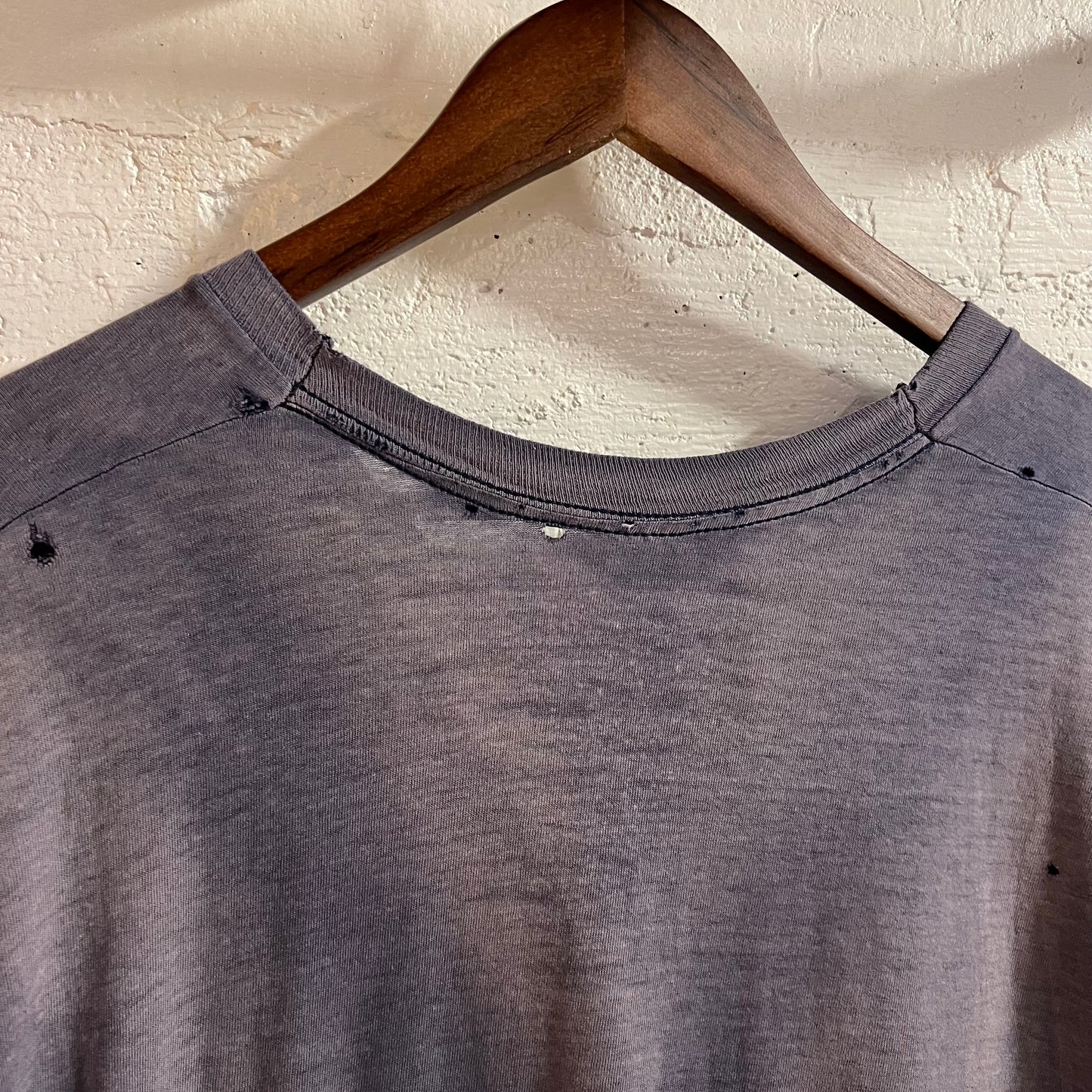 Vintage 80’s Distressed Black Single Stitch Pocket T-Shirt - Size XL - Made In USA - Faded Black