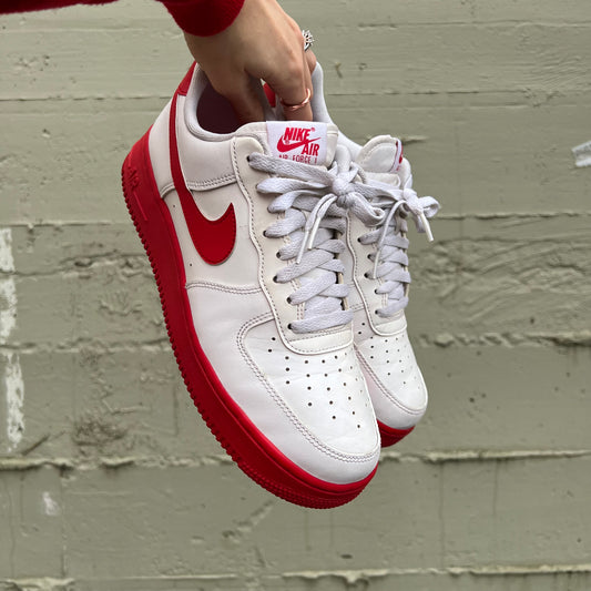 *Pre-Owned* Nike Air Force 1 Low 'White/Red Midsole' (2020)- Size 9.5M/11W - White/University Red-White - CK7663-102