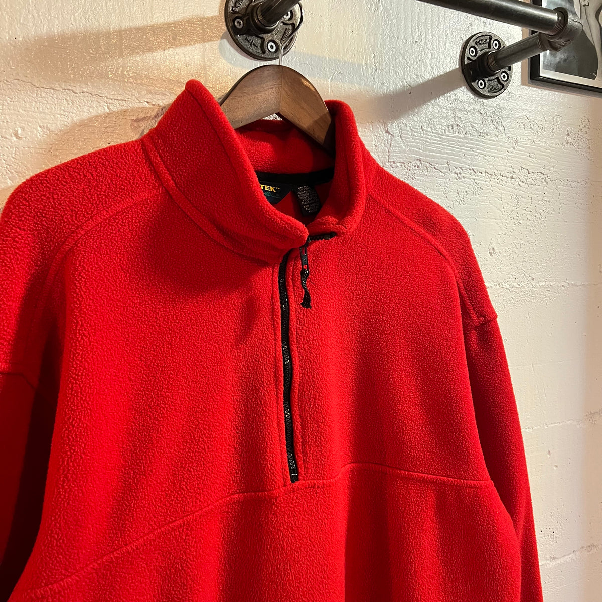 Vintage 90’s Eddie Bauer EBTEK 3/4 Zip Fleece Pullover Jacket - Size Large - Red/Black