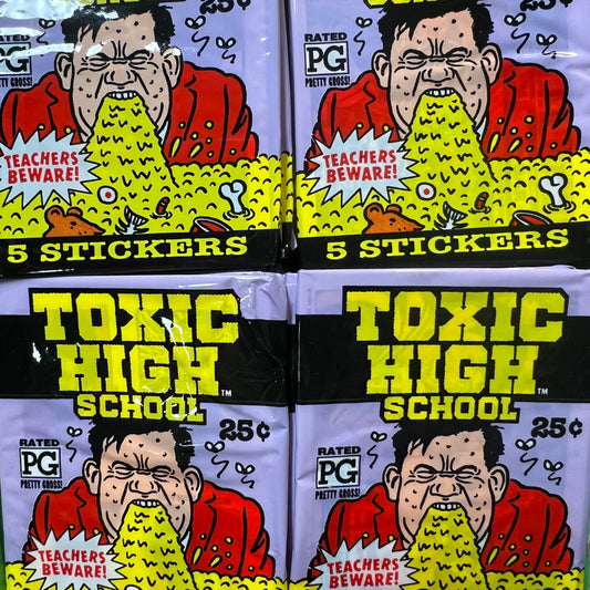 Vintage 1991 Topps Toxic High School Sticker Pack (5 Count)