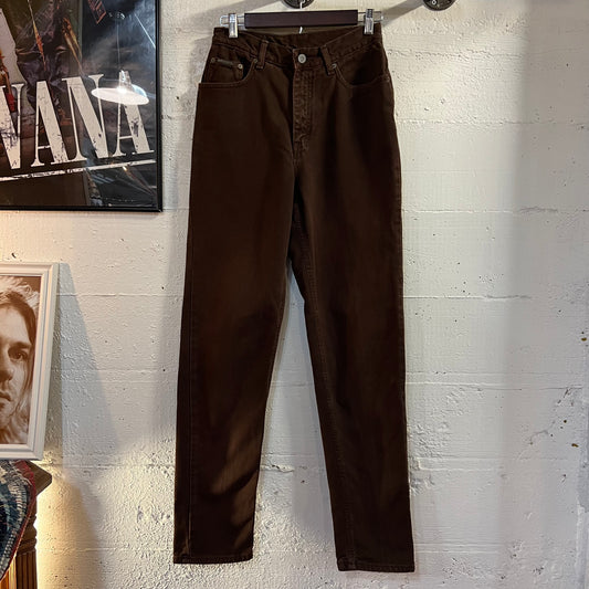 Vintage 90's Calvin Klein Jeans Brown Classic 5-Pocket Overdye Stonewash Denim Jeans - Size 8 (26"x31") - Made In USA