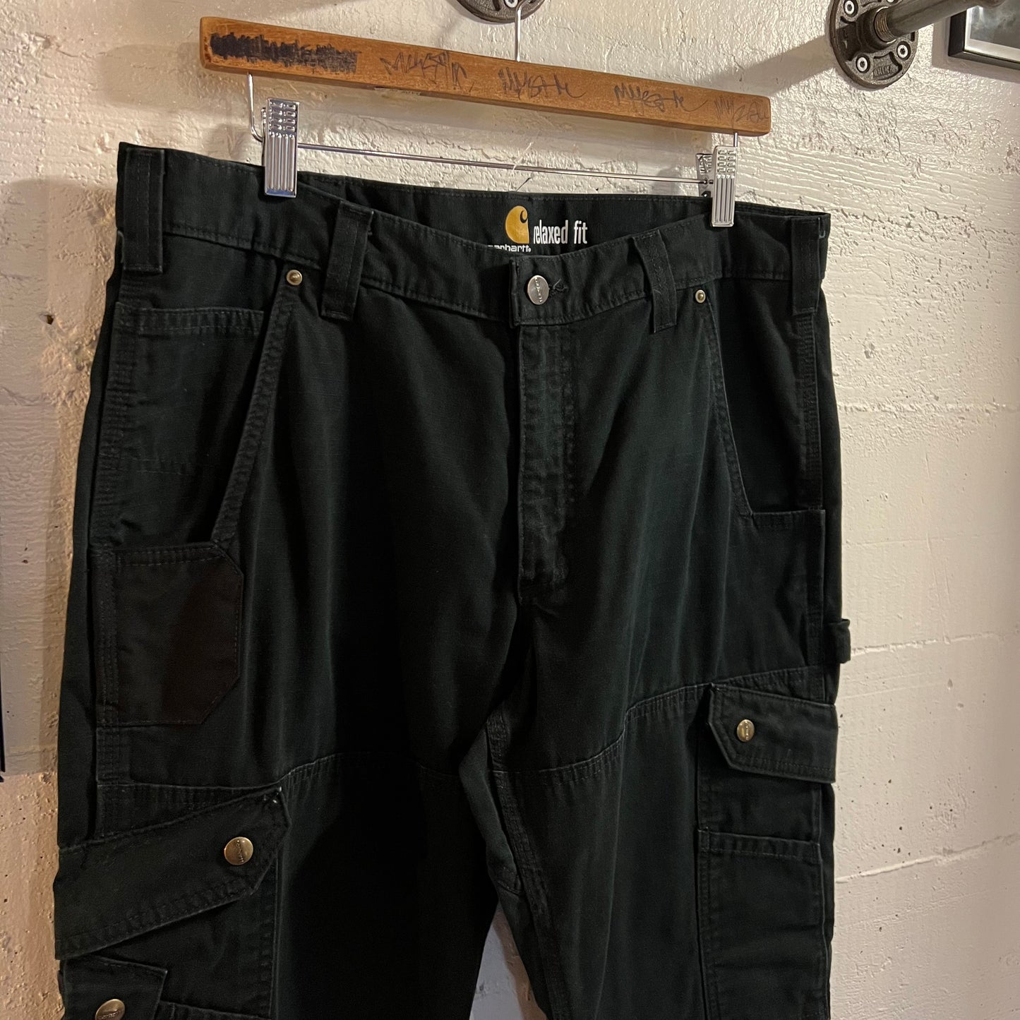 Carhartt Relaxed Fit Ripstop Double Knee Carpenter Pant - Size 34" x 30" - 100% Cotton - B342-BLK