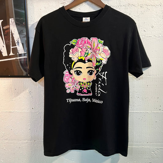Vintage Y2K Frida Kahlo ‘Tijuana, Baja, Mexico’ T-Shirt - Size Medium - Black/Multi