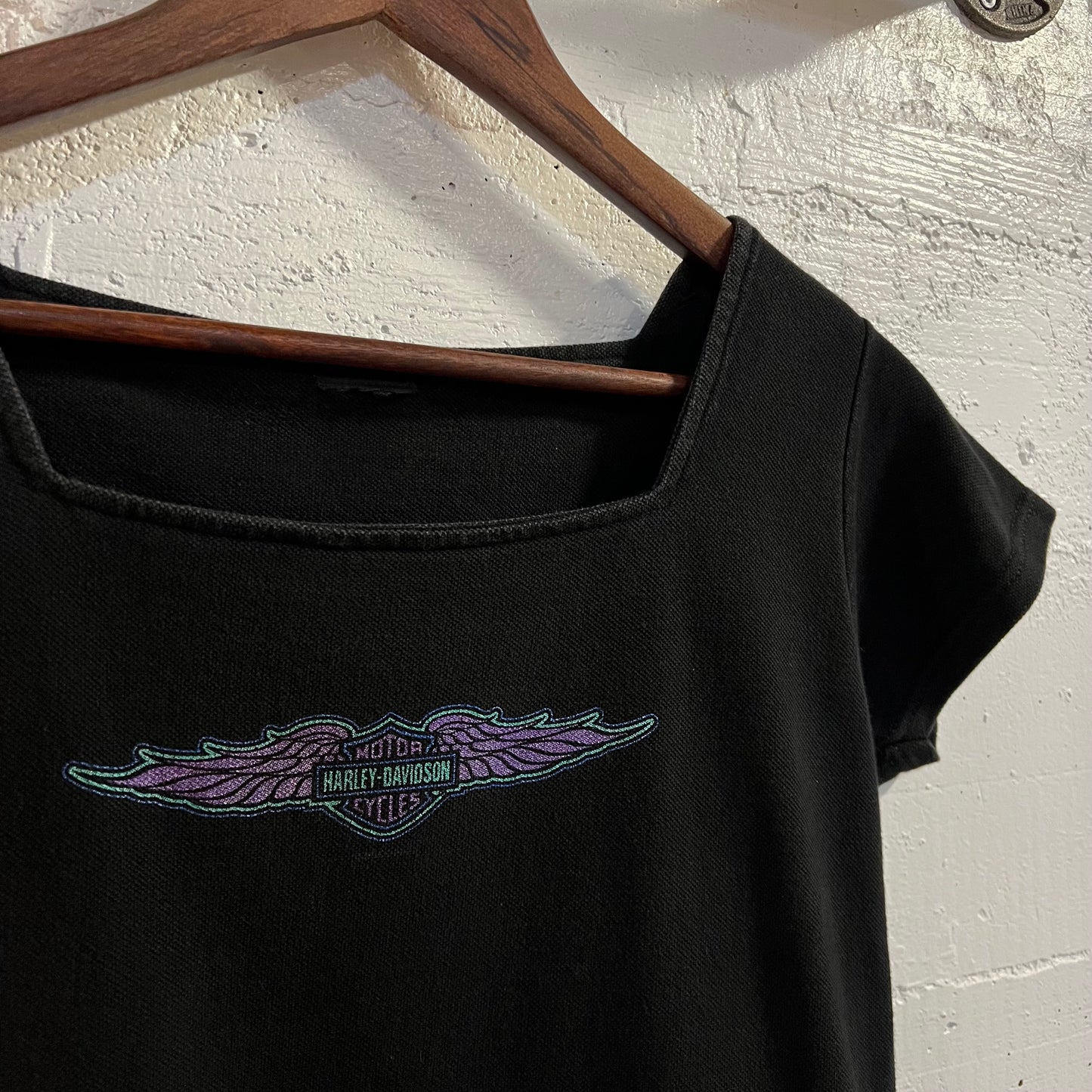 Vintage 2000 Harley Davidson Womens Baby Tee - Size Small - Black/Purple