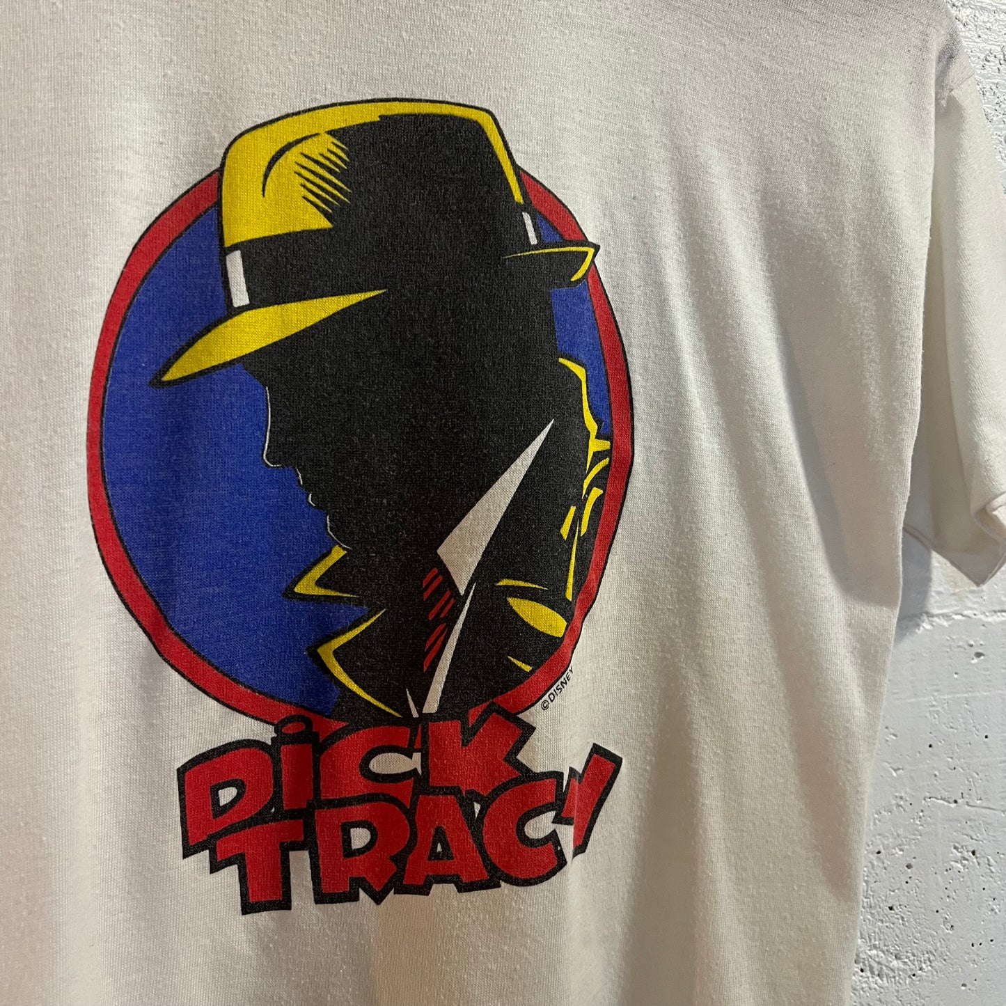 Vintage 90's Disney Dick Tracy Single Stitch Graphic Baby Tee - Size Small - Made In USA - White