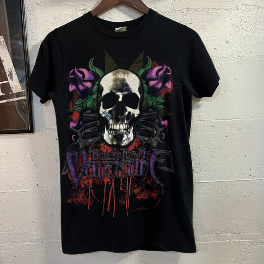 2010 Bullet For My Valentine Skull Graphic T-Shirt - Size Small - Black/Multi
