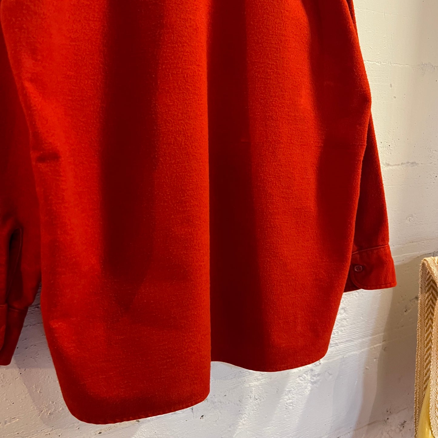 True Vintage 1970's Woolrich Chamois Cloth Flannel Shirt - Size Large - Made In USA - Red - 100% Cotton