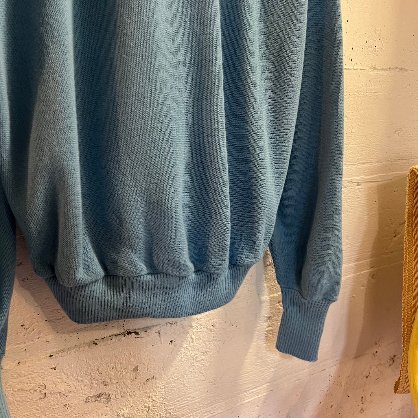 Vintage 70’s Jantzen Knitted Cardigan Buttoned Sweater - Size XL - Made In USA - Baby Blue