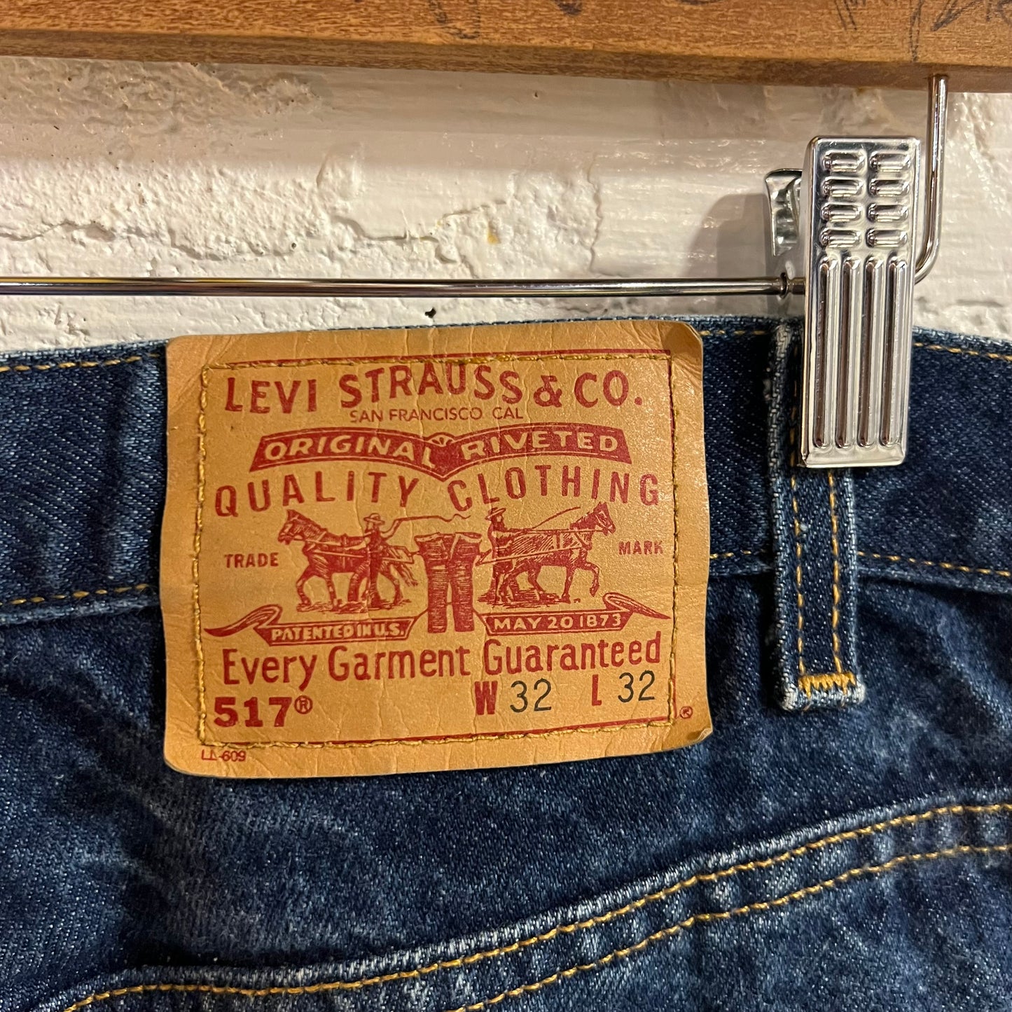 Vintage 90's Levi's 517 Boot Cut Dark Wash Denim Jeans - 30" x 32" - Made In USA - Dark Wash Indigo
