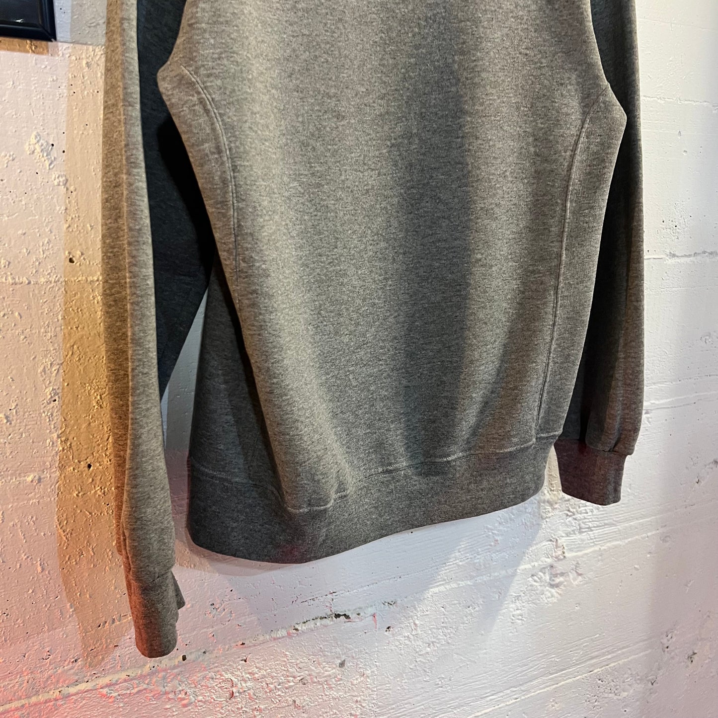 Vintage Russell Athletic Hooded Sweatshirt - Size Medium - Heather Grey/Black