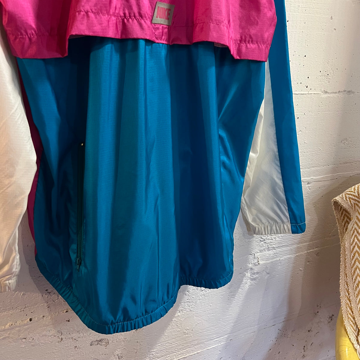 Vintage 90's Nike Cycling Half Zip Windbreaker Jacket - Size Large - Turquoise/Fuschia