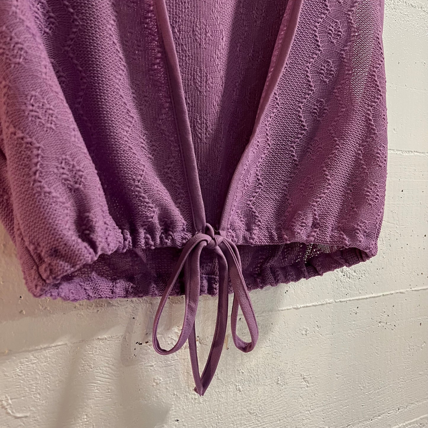 Vintage 1970’s JCPenney Knitted Sweater Cardigan Vest - Size L/XL (14) - Made In USA - Lavender Purple