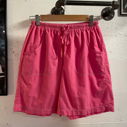 Vintage Fresh Produce Adjustable Waist Lightweight Shorts - Size Small - Made In USA - Cotton - Pink