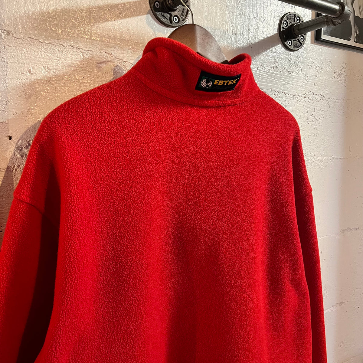 Vintage 90’s Eddie Bauer EBTEK 3/4 Zip Fleece Pullover Jacket - Size Large - Red/Black
