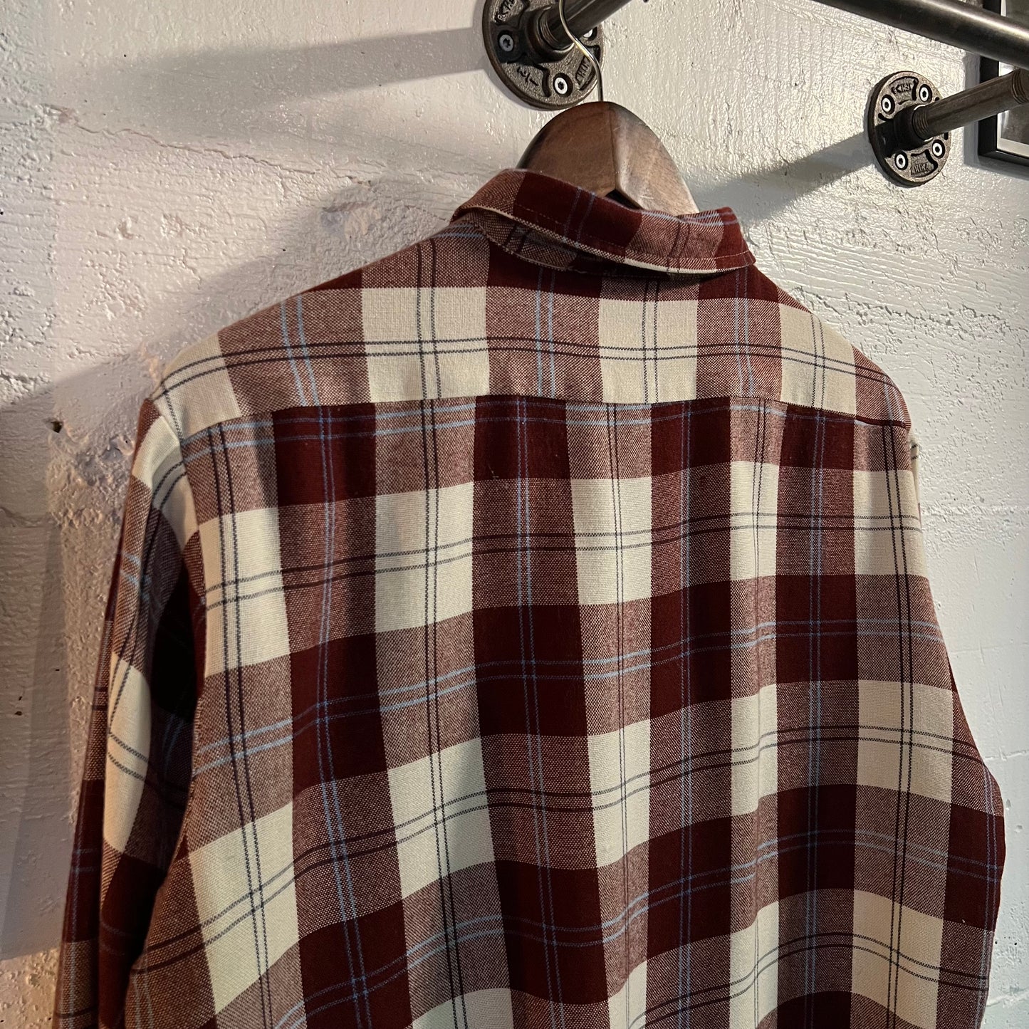 Vintage Charleston Bay Cropped Plaid Flannel - Size Medium - Red/Blue/White